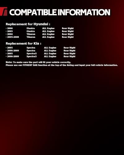 Image of Torchbeam Rear Brake Caliper Right for Kia 2005-2009 Spectra, Hyundai 2005-2006 Elantra, Hyundai 2004-2008 Tiburon, Kia 2005-2009 Spectra5, Rear Right Caliper Replace # 19B3303