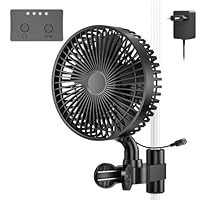 Yigowyigo Grow Ventilator mit Clip, 4-Drehzahlstufen, 10W EC Motor, 550 m3/h Luftstrom, 32 dBA, 5-Blatt-7-Zoll, 160cm Kabel Oszillierend Leise Klein lüfter Perfekt für Zelt Growzelt Grow Tent