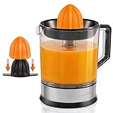 Elite Gourmet ETS740 BPA-Free Electric Citrus Juicer with 2 Cones, Compact, Large Volume, Pulp Control, Oranges, Lemons, Limes, Grapefruits with Easy Pour Spout, 1.2L, Black/Stainless Steel