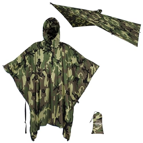 onewind Camo Rain Poncho with Hooded for Army