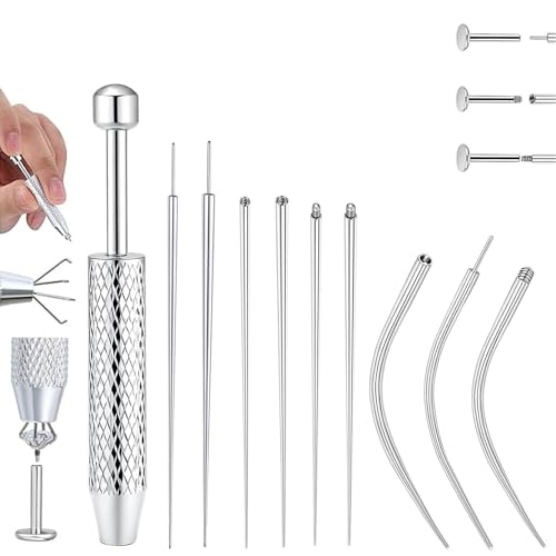 zui zhan 10 Pcs Stainless Piercing Ball Grabber and Piercing Taper Insertion Tool Piercing Tools to Change Jewellery 14G 16G 18G Compatible Flat Back Earring Applicator Tool for Ears Nose Lip Navel