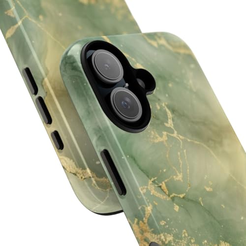 Coque iPhone 16 marbre vert rigide anti-rayures pour votre écran