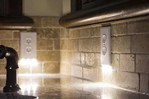 1 Pack - Wall Plate Night Light - Hello Light - LED Night Lights Built Into Electrical Outlet Wall Plates - Turn On/Off Automatically (Décor, White)