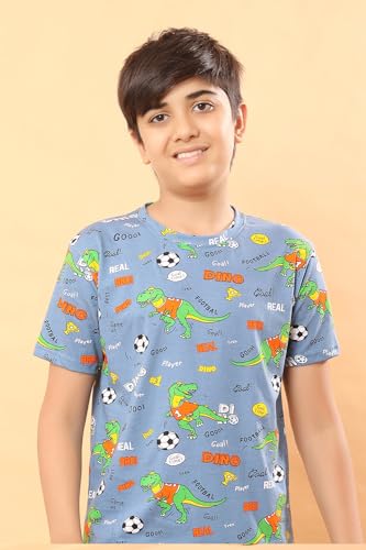 Image of Boys Halfsleeves Cotton Solid /Printed T-Shirt & Shorts Summer Co-ord Set /Clothing Set /Casual wear
