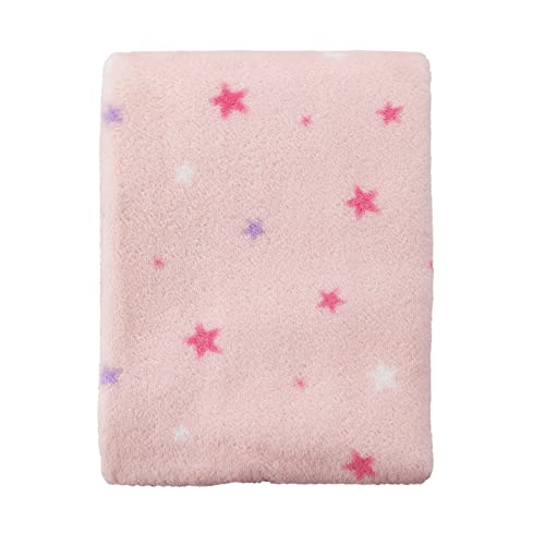 Crevent 30''X40'' Breathable Soft Cozy Plush Fleece Baby Girls Blanket For Infants Toddlers' Bedding Crib Cot Stroller, Baby Shower Birthday Newborn's Gift - Pink Star #TOP6