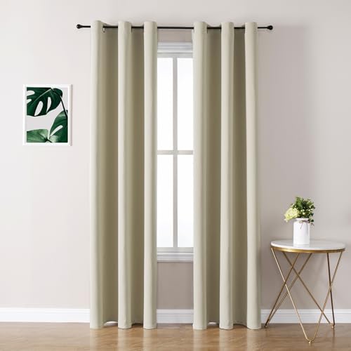ChrisDowa Room Darkening Curtains for Bedroom and Living Room 72 Inch Long