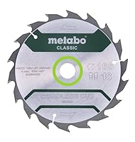 metabo Kreissägeblatt “Cordless Cut Wood - Classic” - 165 x 20 mm, 18 Zähne, WZ 20°, extra dünn, hohe Schnittleistung, langlebig - Ideal für Akku-Sägen
