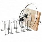 SANNO Pot Lid Organizer Pot Lid holder, Pots and Pans Organizer Drawer Plate Organizer for Bakeware Dish Plate, Cutting Boards, Pots & Pans, Serving Trays, Reusable Containers in Cabinet Pantry