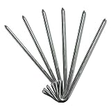 Moose Supply Steel Tent Stakes, Heavy Duty Ground Anchor Metal Hooks for Commercial Inflatables, Camping Canopy, Garden and Fence, 1/2 Inch Diameter by 18 Inch Length, Pack of 10