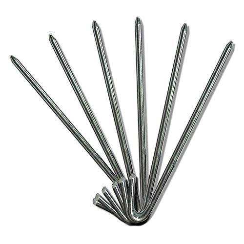Moose Supply Steel Tent Stakes Heavy Duty Ground Stake, Metal Stakes to Anchor Commercial Inflatables, Outdoor Camping Canopy, Fence, Garden Tent Accessories, 1/2\" Diameter x 12\" Length, 10 Pack