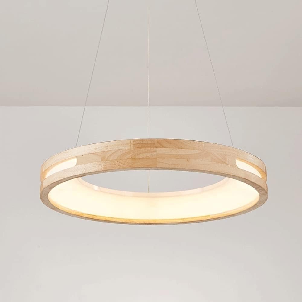 Lustre en bois minimaliste style japonais pour îlot de cuisine et salon design