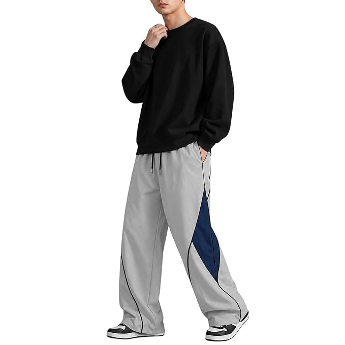 Image of Men's Stylish Track Pants, Loose Fit Joggers with Elastic Waistband, Comfortable Sports Lower for Gym, Running, Workout, Casual Wear & Daily Use