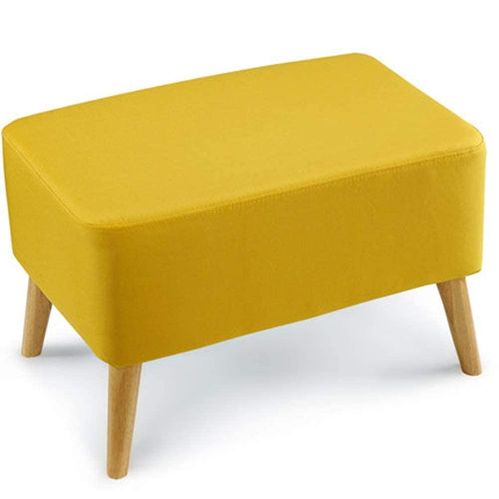 Pouf et repose-pieds canapé rectangulaire jaune 60x40x40cm