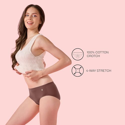Image of Enamor Innovations Invisi, Fit Flex, No Visible Panty Lines, All Day Comfort, Mid Waist Brief Panty for Women - Antimicrobial with Stain Release, Bonded Free Cut, Regular Coverage - IP02