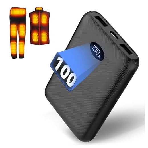Batería para Chaleco Calefactable 10000mAh – Power Bank 5V3A de Repuesto para Ropa Calefactable, Chaqueta, Abrigo, Pantalones y Ropa Interior