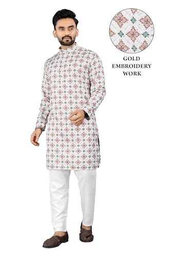 Image of Trustous Kurta Pyjamas set for Mens | Pyjamas with kurta PRINTED and classis look |KURTA Pyjamas SET
