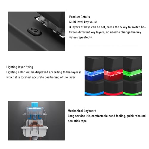 Teclado mecánico Yoidesu 4 keys con cable RGB USB miniatura 2