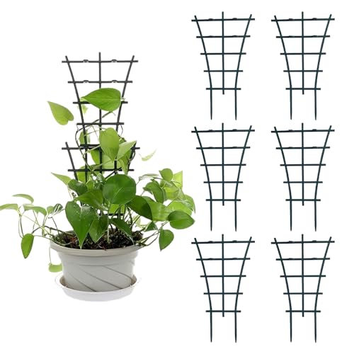 6 Pièces Tuteur Plante Grimpante,Treillis pour Plantes Grimpantes Exterieur Support Grimpant D'intérieur Concombre Jardin Rosier Trellis Bambou de Fraisier,pour Interieur Petit Plant Treillage Planter