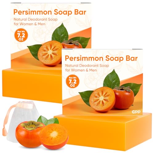 Image of GPP 2 PCS Persimmon Soap Bar for Body Odor Control, 3.53oz /per | Natural Body Wash Soap for for Old People Smell Eliminating Body Odor, Purifying Deodorizing Odor Eliminator for Women & Men