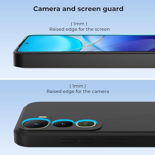 Image of A rtistque Back Cover Case for Vivo Y400 5G with Camera Protection | Shockproof TPU|Stylish Protective Design|Slim Fit|Ultra Matte| Back Cover - Black