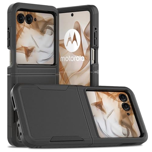 Razr 50�P�[�X Motorola (���g���[��) razr 60/razr 70�ɑΉ��C ���ȑϏՌ��E�Ռ��z���ی�P�[�X�CTPU + PC Moto razr 2024/2025/2026 �Ή� �P�[�X (�u���b�N)