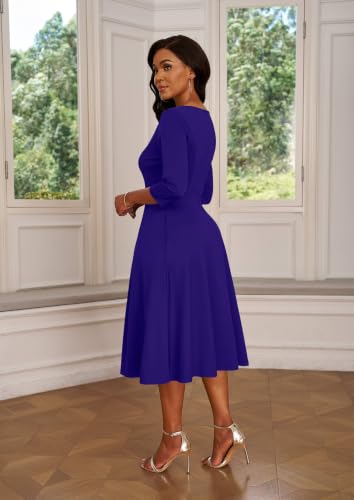 Image of Nmoder Midi Church Dress for Women A-Line Casual Work Dress