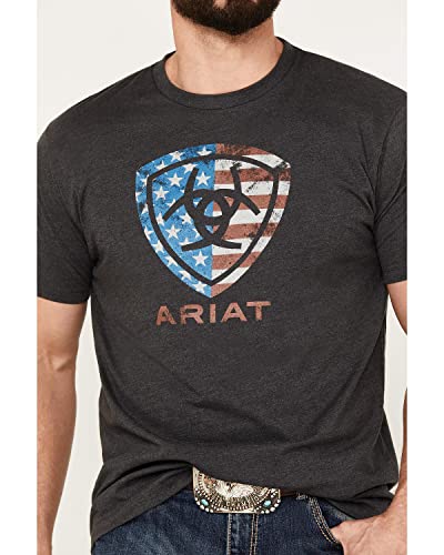 Ariat Male American Shield T-Shirt Charcoal Heather X-Large #TOP1