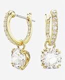 Swarovski Pendants d'oreilles Constella, Taille ronde, Blanches, Placage de ton or - 10