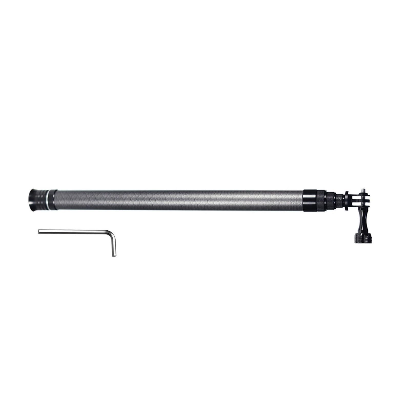 Bastone estensibile per selfie, in fibra di carbonio, telescopico da 50 cm a 130 cm, per action camera, impugnatura antiscivolo, bastone per selfie estensibile