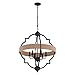 Beaumont 6L Gray and Natural Rop Farmhouse Cage Pendant Light