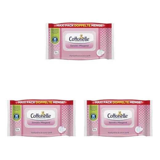 Cottonelle Feuchtes Toilettenpapier, Sensitive Pflegend - Parfümfrei, Biologisch Abbaubar, Plastikfrei, Wiederverschließbar, 1 x 84 Feuchttücher (Einzelpack) (Packung mit 3)