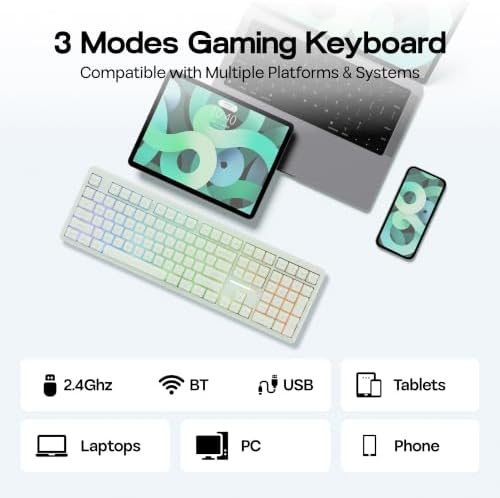 MechLands M108 100% Full Size Silent Office Keyboard with Number Pad - 5
