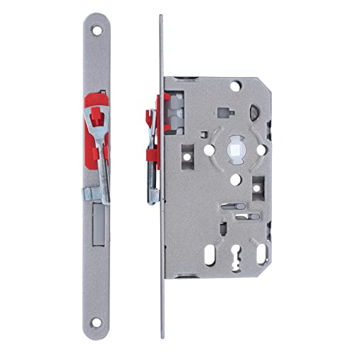 ToniTec Zimmertür Einsteckschloss Dornmaß 55 mm Falle + Riegel Kunststoff links BB (Buntbart)