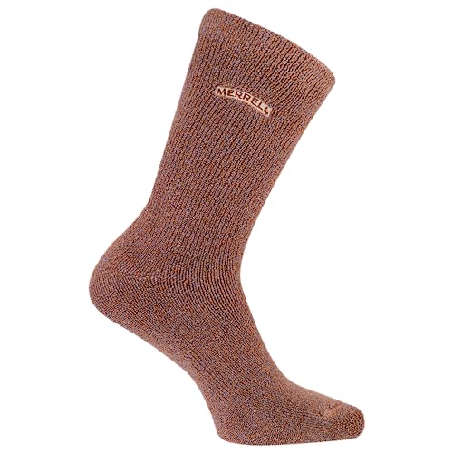 Merrell Men's and Women's After Sport Crew Socks-1 Pair Pack-Soft Acrylic & Cushioned Comfort, Red, Small-Medium