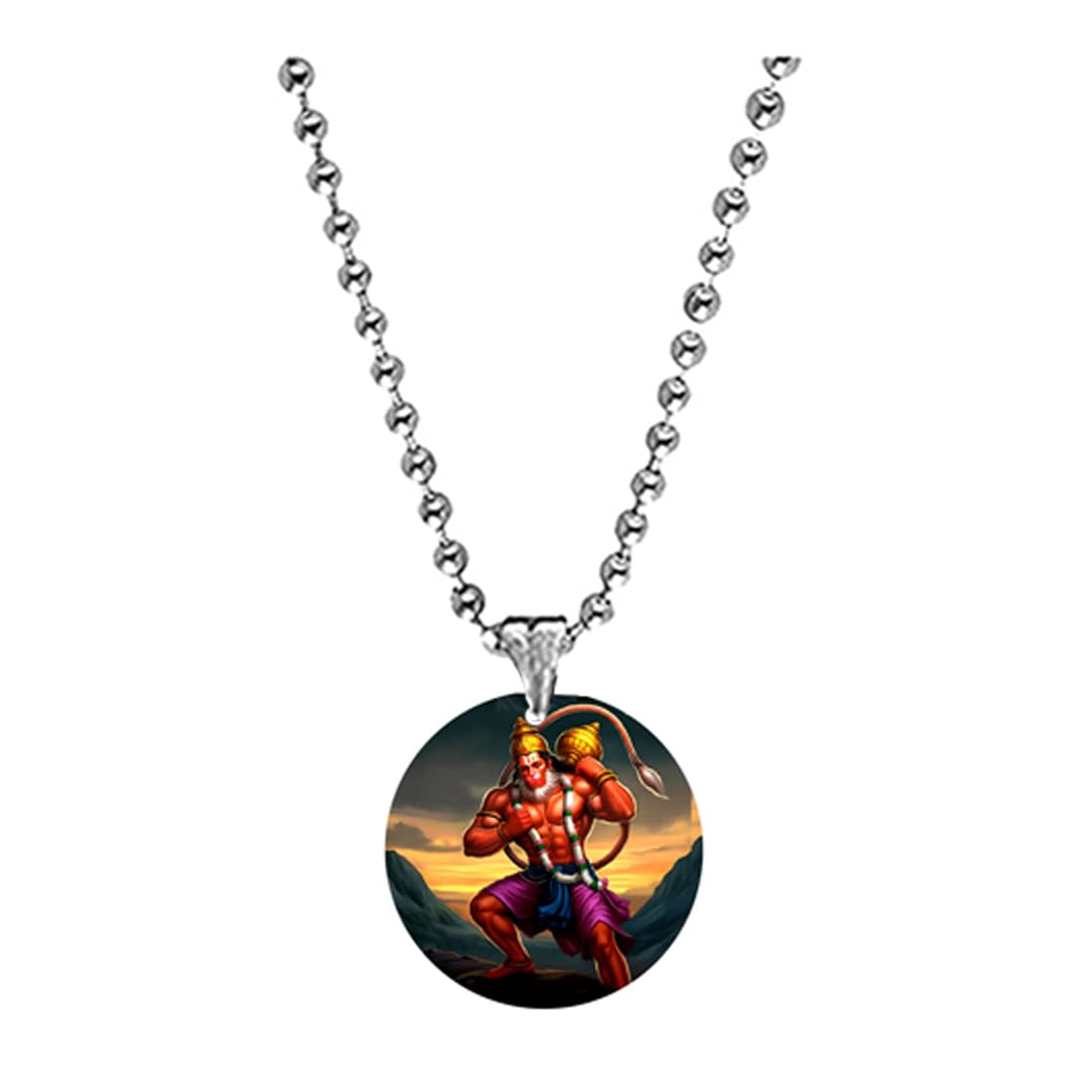 Lord Gadhadhari Standing Hanuman Bead Chain Acrylic Pendant for Men Women Religious Spiritual Hindu Devotional Gift Lightweight Adjustable Chain-image-5