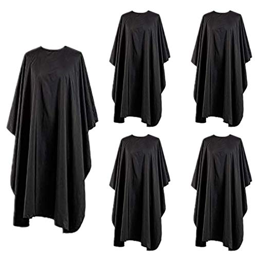 5 Pack Hair Cape Salon Capes for Haircutting Hairstyle with Lacing Closure Black