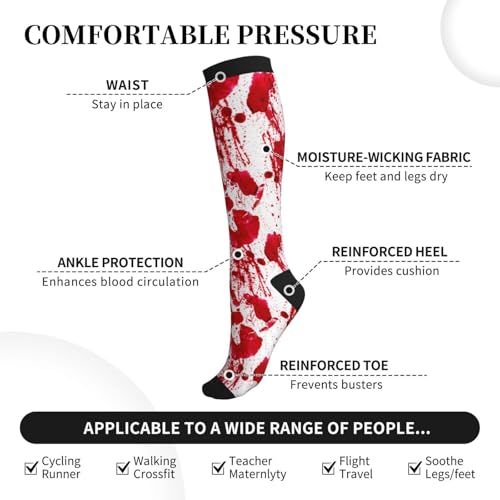 Image of Compression Socks for Women Men Circulation Graduated Supports Socks for Running Athletic Sports Nurse Travel