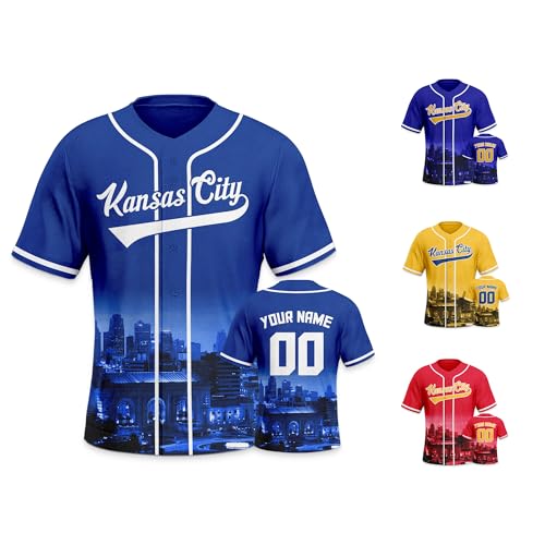 City Custom Baseball Shirt Jersey Personalized Name & Number Baseball Short Sleeves Sports Uniform Fans Gift for Men Women miniatura 1