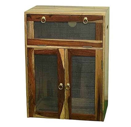 FLATU ART Solid Sheesham Wood Cabinet Battery Tray Stand Cabinet Box for Home | Office | Shop| Free Standing Cabinet Furniture