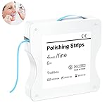 AISEELY Dental Polishing Strips, Dental Abrasive Strips, 1Pc Whitening Strip, 4mm Tooth Sandpaper Thickness Teeth Resin Tooth Interdental Grinding Tool, 6m/Rolls/Box (Blue-Fine)