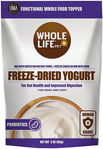 Whole Life Pet Probiotic Yogurt Powder for Dogs and Cats. Improves Digestion. Live Active Cultures. Mix with Water for Instant Puree. Human Grade Quality