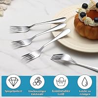 Dessertgabeln Set 12 Stück, Berglander Edelstahl 14cm Kuchengabel für Cocktail, Dessert, Kuchen, Tee, Frucht, Käse, Vorspeise Kleine Gabeln für Party, Hotel, Restaurant, Cafés Spülmaschinenfest – Ansicht 5