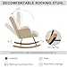 XH.Easy Go Schaukelstuhl Stillsessel Schaukelsessel mit Armlehnen Gepolsterter Stillstuhl Relaxsessel für Wohnzimmer Babyzimmer Bis 136 kg Belastbar Rocking Chair Nursery Elfenbeinfarben