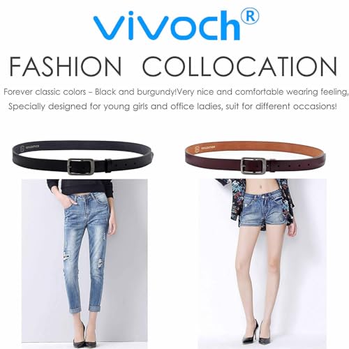Women's Genuine Leather Belt, Vintage Casual Belts for Jeans, Skirt, Shorts Pants, Summer Dress with Alloy Pin Buckle3