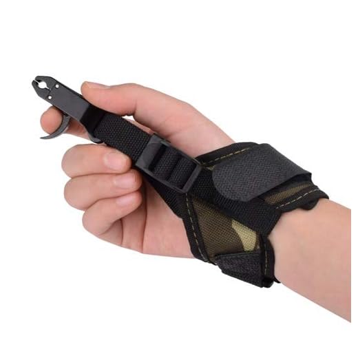 YLSIO Archery Compound Bow Quick Shot Release Buckle Strap Black Trigger Caliper Shooting Left & Right Hand for 65 lbs Maximum