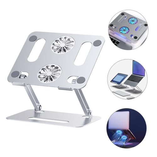 Base ajustable de aluminio con ventiladores duales para laptop miniatura 5
