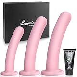 Anal Dildo Anal Plug Trainer Kit, 3 Sizes Butt Plug Training Silicone Dildo Anal Toys with Strong Suction Cup Adult Toys Prostate Vaginal G Spot Sex Toys for Men Women (Pink)