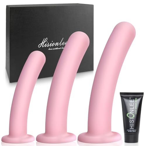 Anal Dildo Anal Plug Trainer Kit, 3 Sizes Butt Plug Training Silicone Dildo Anal Toys with Strong Suction Cup Adult Toys Prostate Vaginal G Spot Sex Toys for Men Women (Pink)