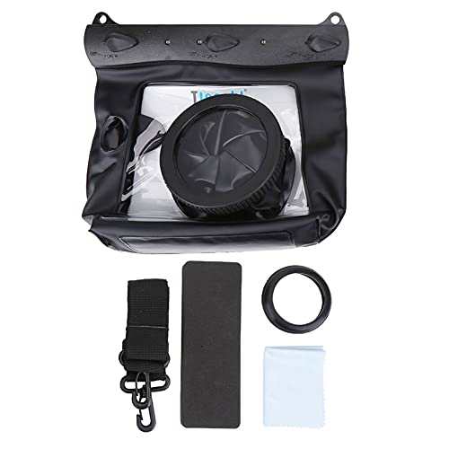 Tbest Custodia Protettiva per Fotocamera Subacquea, Impermeabile per DSLR SLR, Nero Trasparente, Profondità Max 20m
