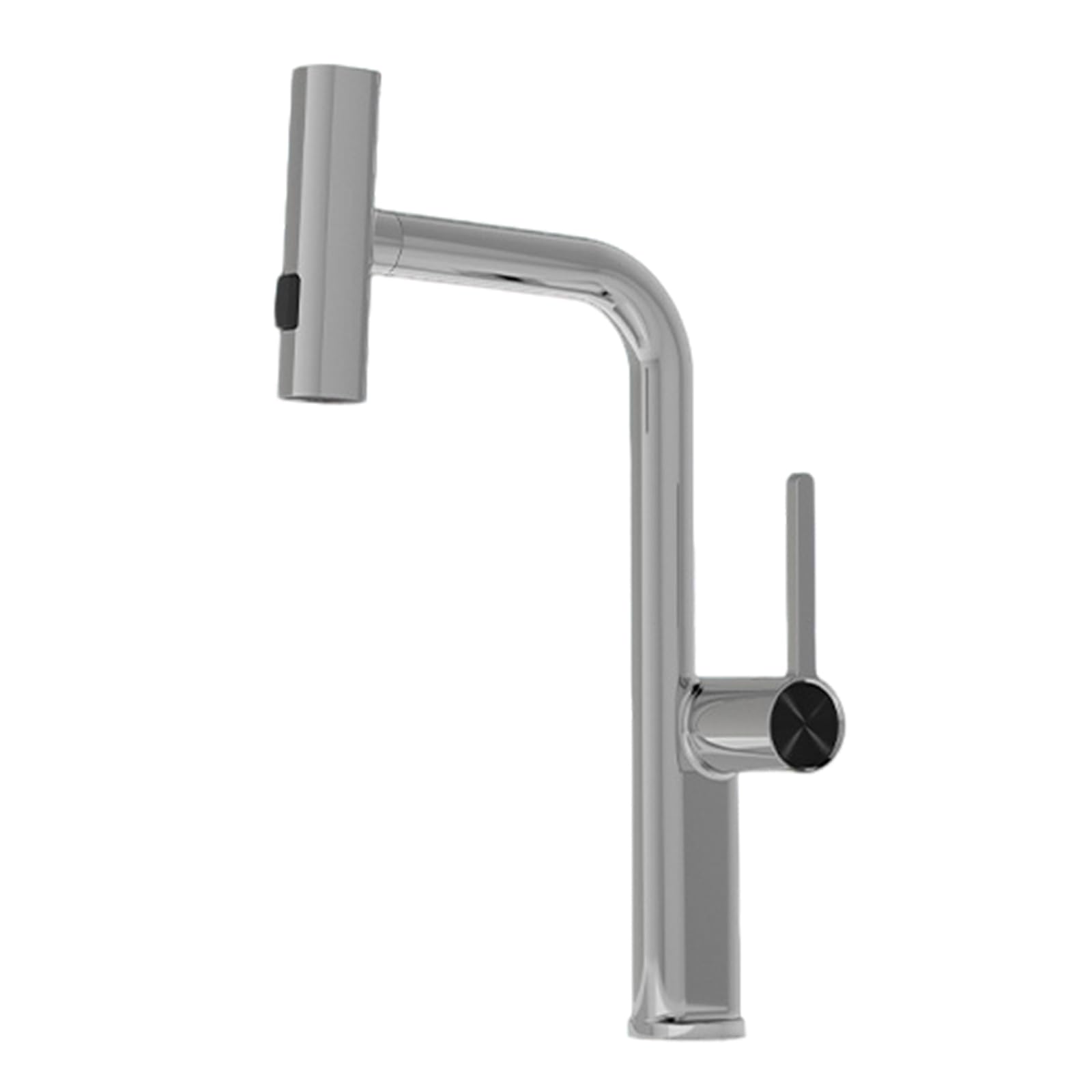 Waterfall Kitchen Taps with Pull Out Spray 3 Modes 360° Swivel Tap Brass Single Lever Mixer,Chrome Plated
